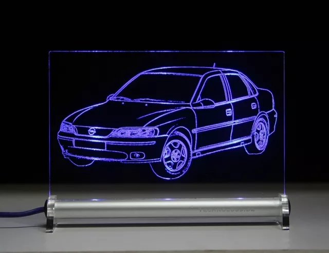 LED Leuchtschild graviert ist  Opel Vectra B  AutoGravur  present gift