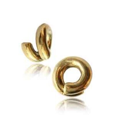 Pair 4G Brass Coil Twists Ear Weights Plugs Tunnels Stretch Gauge Hoops