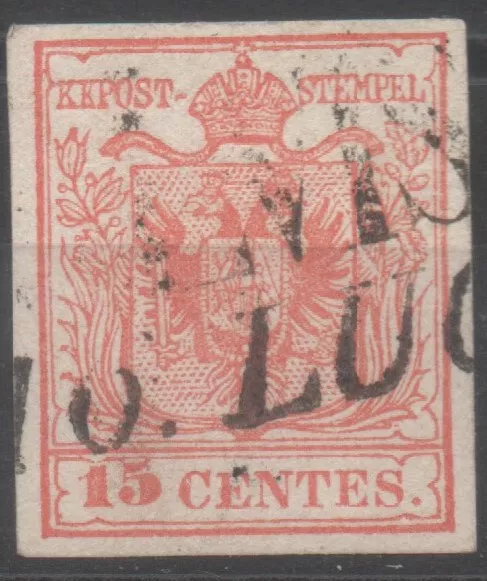 LOMBARDEI-VENETIEN 1850 - 15 centesimi used in Treviso