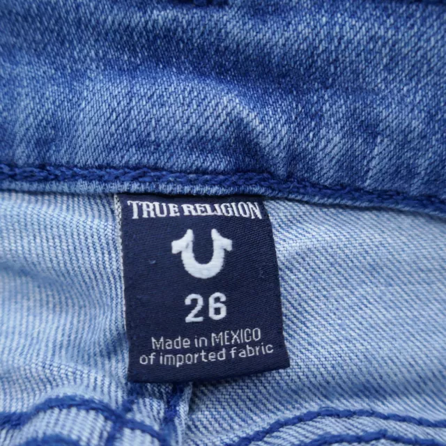 True Religion Womens Halle Super Skinny Jeans 26 Blue Medium Wash Distressed 3