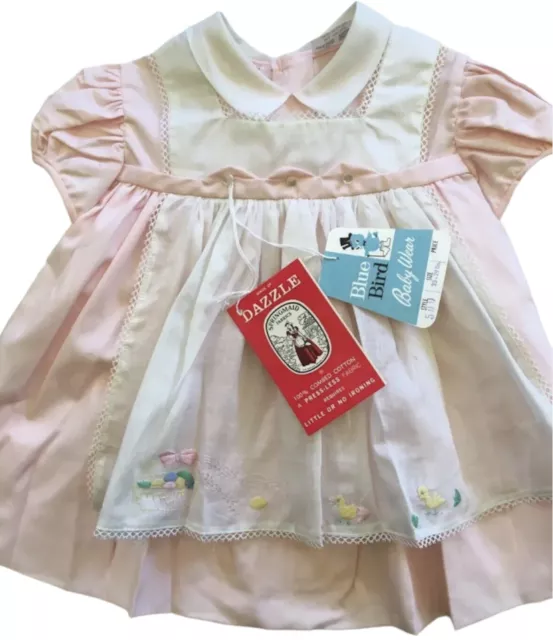 Genuine Mid Century Vintage Baby Easter Party Dress BNWT