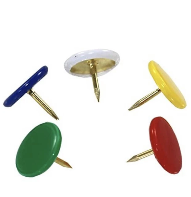 Punaises De Bureau Multicolores - Lot De 200 - Métal - Pour Tableaux D'affichage, Notes, Photos