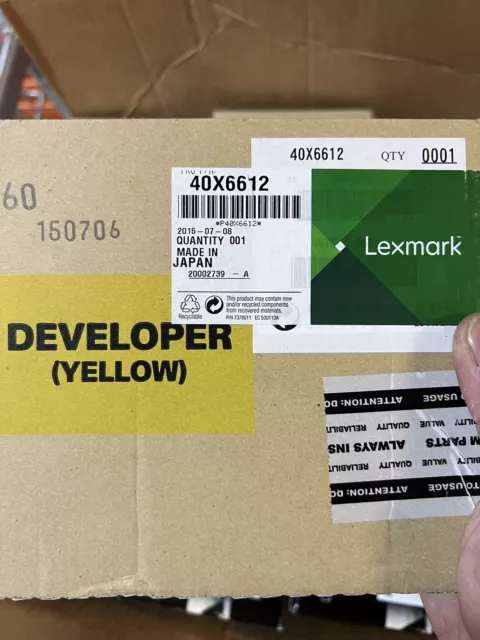 Genuine Lexmark 40X6612 Yellow Developer Carrier