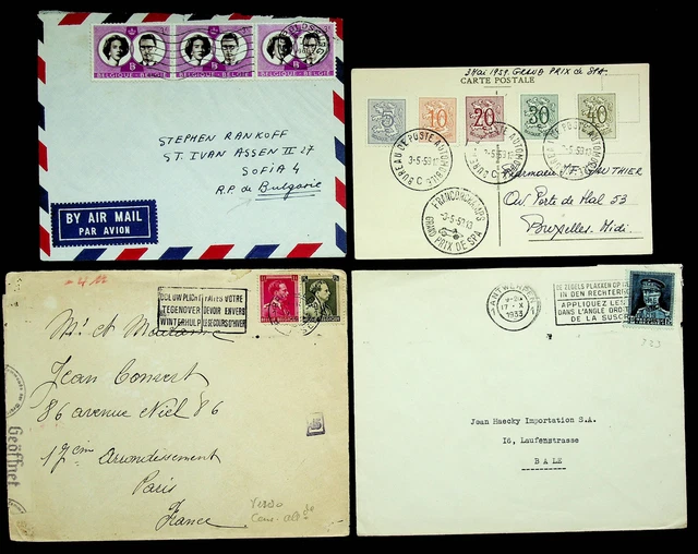 Belgique Bon An Ppc + 6v Sur 3 Housses To France Bulgarie Suisse 1W / Censure