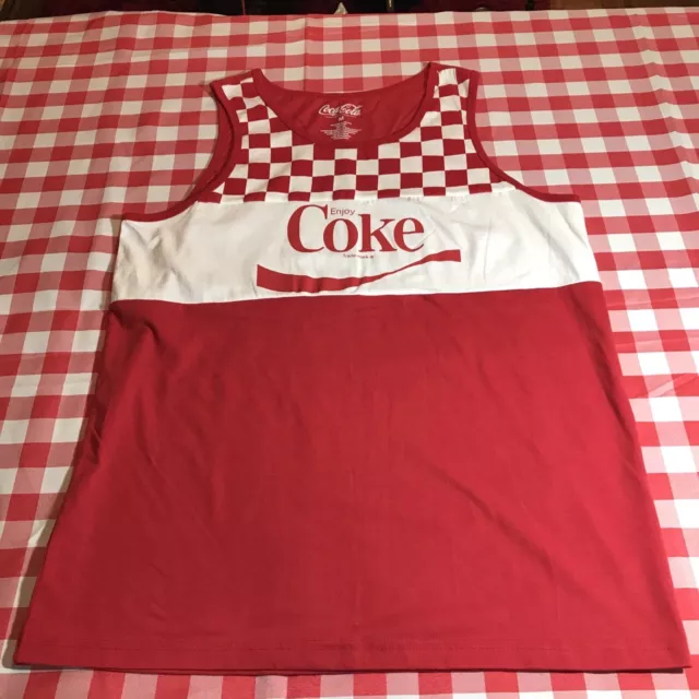 Coca Cola Tank Top Vest - Red / White - Enjoy Coke - Size M