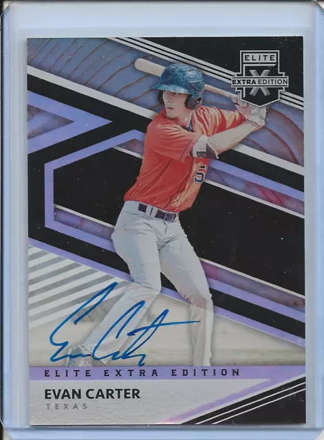 2020 PANINI Elite Extra Edition EVAN CARTER RC AUTO #50 Texas Rangers