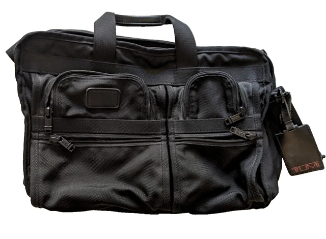 TUMI 204D3 Black Ballistic Nylon Organizer Laptop Briefcase Bag Expandable