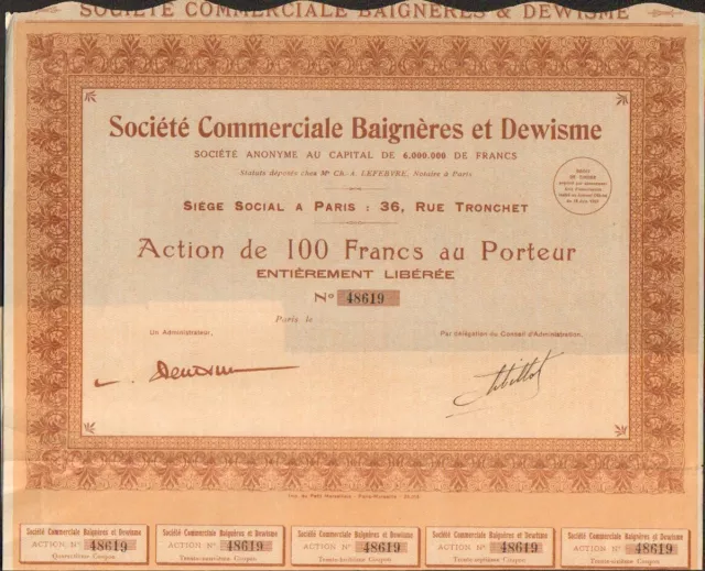 Société Commerciale BAIGNERES & DEWISME (K)