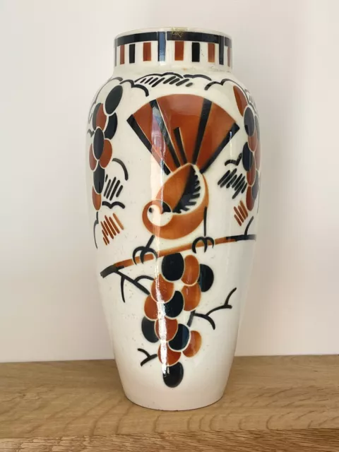Superbe Vase Modèle Ceylan en faience Keller et Guérin Lunéville Art Déco 1920