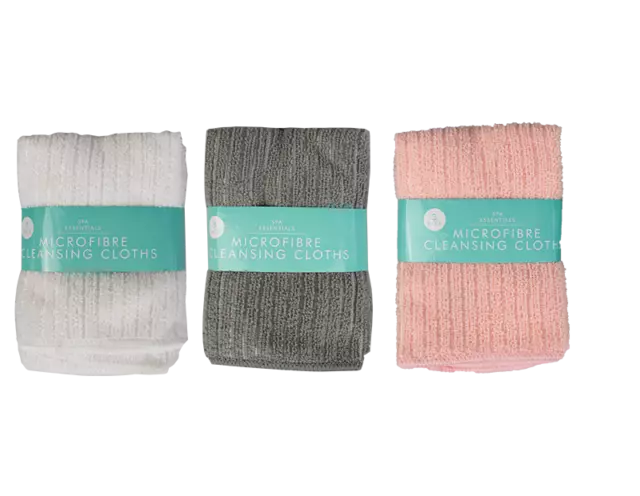 Microfiber Wash Cloths Pink White Grey Super Soft Face Absorbent Travel Makeup