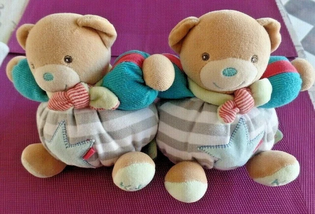 S7 / lot 2 peluche doudou ours boule étoile bleue KALOO