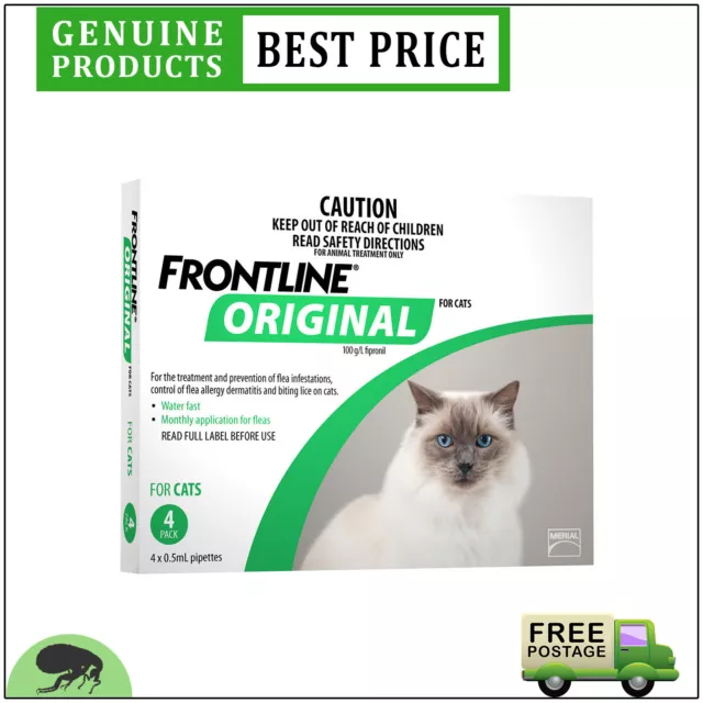 FRONTLINE ORIGINAL Green For Cats and Kittens 4 Doses Best Flea Control Monthly