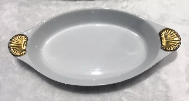 Mid Century Georges Briard Coquille D’Or Ovenware Oval Au Gratin Dish 12” X 6”