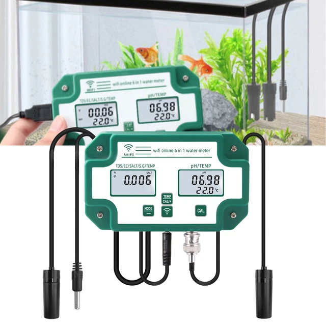 6 in 1 Digital WiFi Water Quality Tester TDS/EC/SALT/PH/TEMP Meter MultifunctiSr