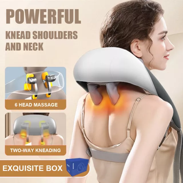 Neck Massager with Heat Shiatsu Kneading Shoulder Massager Electric Deep Tissue