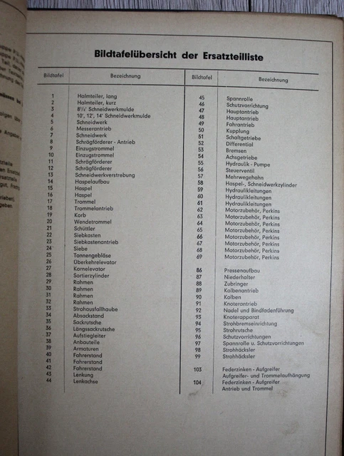 Claas Dominator 80 85 Mähdrescher Ersatzteilliste Bildkatalog Parts List 1978::182561