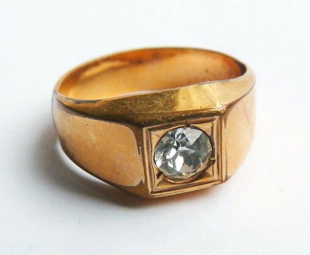 Chevalière Art Déco En Or 18k Gravée Initiales CB (circa 1950) - Occasion