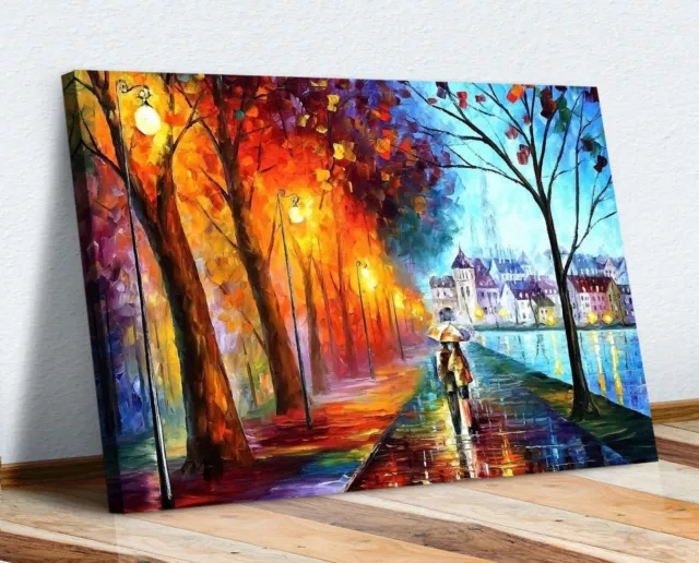 Canvas Wall Art Colourful Autumn Couples  Artwork Print 30mm deep framed