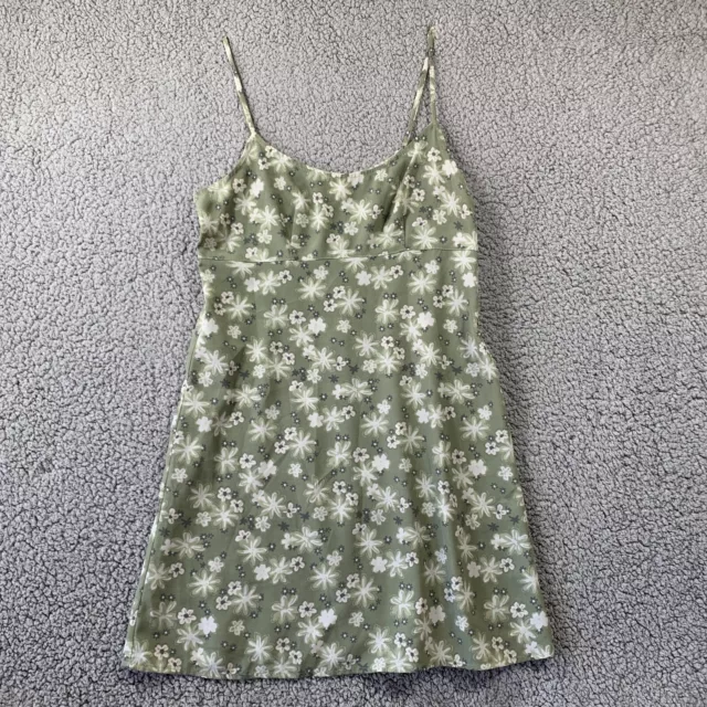 Vintage 90s Jonathan Martin Sundress Juniors 11 Green Floral Babydoll