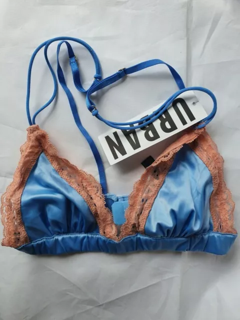 URBAN OUTFITTERS OUT From Under Contrast Satin Triangle Bra Blue Rrp 24£  Medium £13.96 - PicClick UK