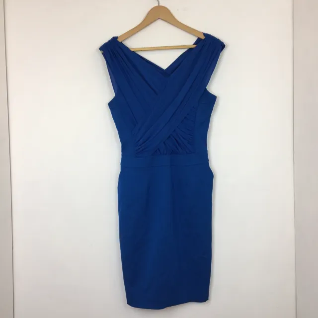 Reiss Blue Mini Bodycon Sleeveless Cocktail Dress Size UK 12 (B43)