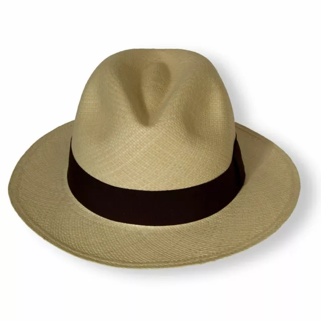 Traditional Panama hat with brown band - Natural Colour - Rolling Fairly Traded 2