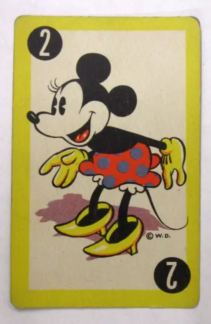 1930's Walt Disney MINNIE MOUSE #2 yellow game card