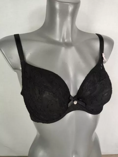 Ex Boux Avenue Plunge Bra Blue Mollie Lace Padded and Separate