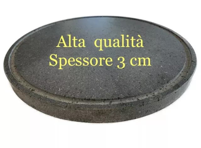 Piastra Per Barbecue Rotonda In Pietra Lavica Ollare Varie Misure Spessore 3Cm