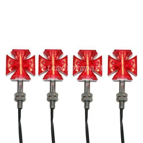 4pcs Motorcycle Smoke Lens Turn Signals Light LED For Harley Bobber Chopper