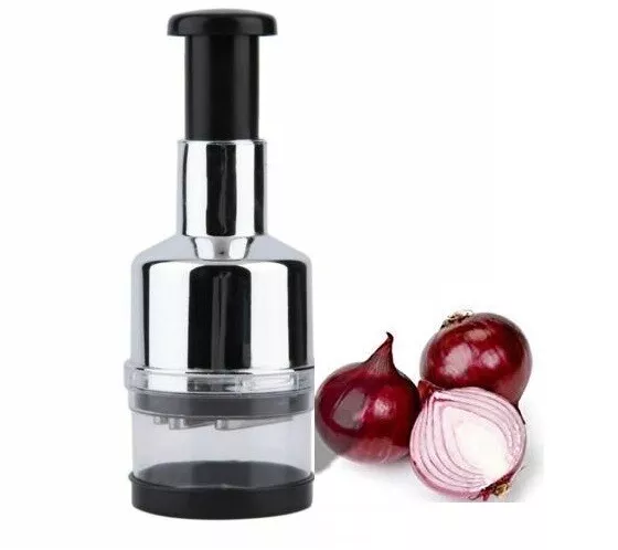 1X Manual Hand Press Garlic Onion Vegetable Food Chopper Cutter Processor Dicer