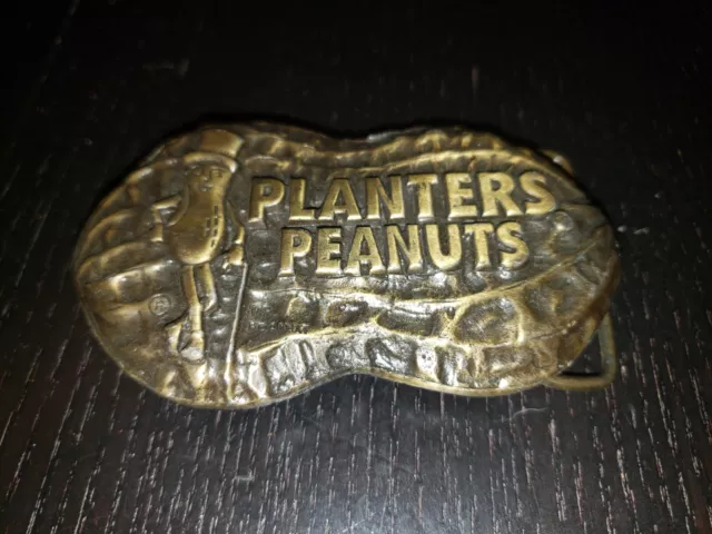 Vtg Planters Peanuts Promotional Belt Buckle Mr Peanut