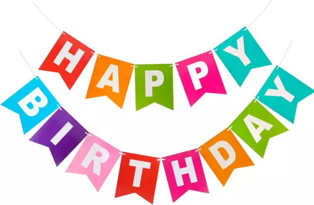 Jijacraft Happy Birthday Girlande Banner Bunt Geburtstag Deco Aus Papierkarte, F