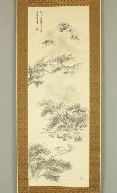 平野五岳 Hirano Gogaku Japanese art Painting Hanging scroll / Sansui Landscape