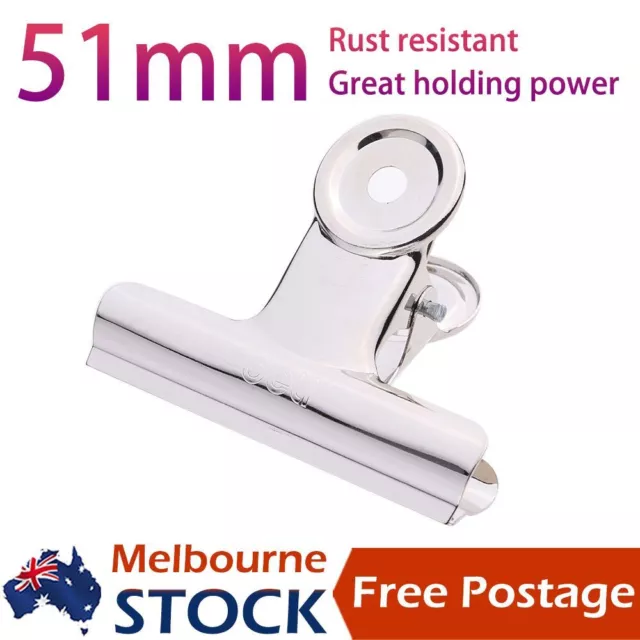 DELI Anti-Rust Bulldog Clips Money Letter Paper Strong Steel File Clamp 51mm AU