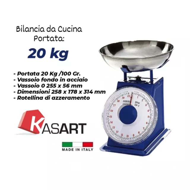 BILANCIA CUCINA PROFESSIONALE Analogica Stube Portata massima 20Kg - 485/20  EUR 29,90 - PicClick IT