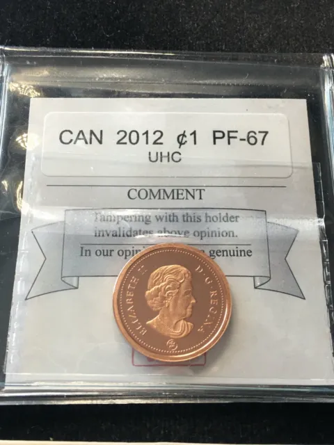 2012  Coin Mart Graded Canadian Small One Cent, **PF-67 UHC**