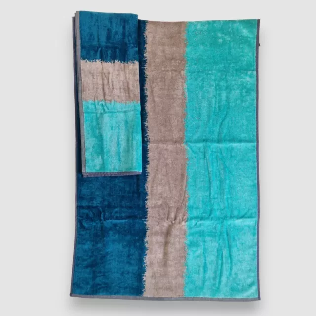 Paire de serviettes éponge Carrara Leros turquoise
