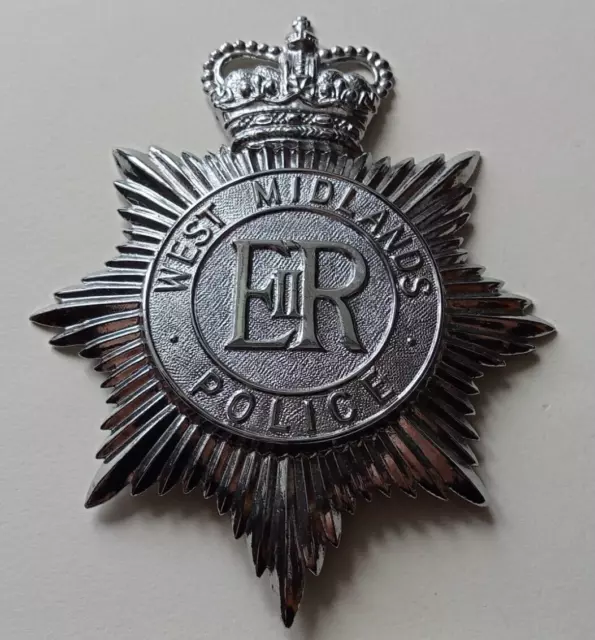 West Midlands Police helmet badge, Queens Crown, EIIR, Now obsolete.