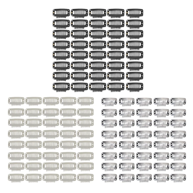 40 pz set clip parrucca acciaio inox fai da te 9 denti pettine a scatto clip estensione capelli AC