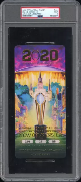 2020 College Football National Championship Lsu Ticket Joe Burrow J.chase Psa 9