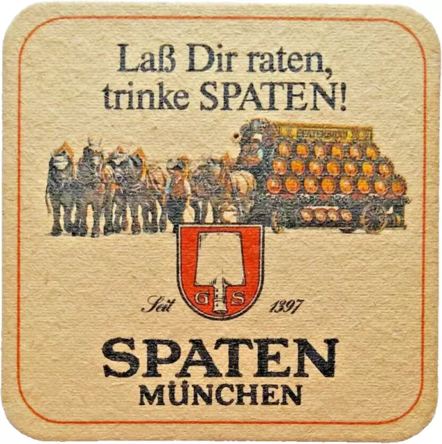 ALTER BIERDECKEL Spaten-Brauerei München Seit 1397 Bierfilze Sammlerstück selten