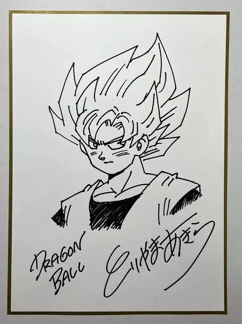 3X DRAGON BALL Son Goku Akira Toriyama Autographed Poster