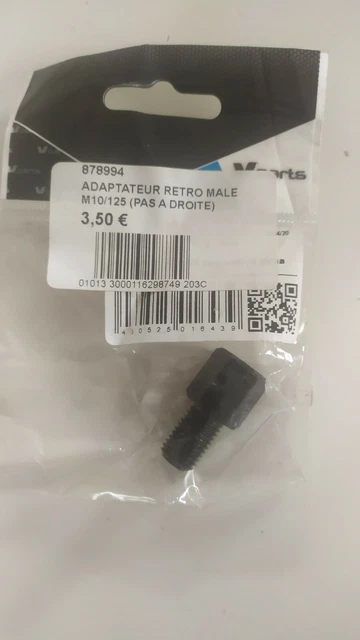 Adaptateur rétroviseur droit mâle M10/125 (pas droite)/femelle M8/125 pas droite