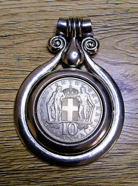 Coin Necklace/Pendant-Greece - 1968 - 10 DRACHMAI - Constantine II -Uniq gift