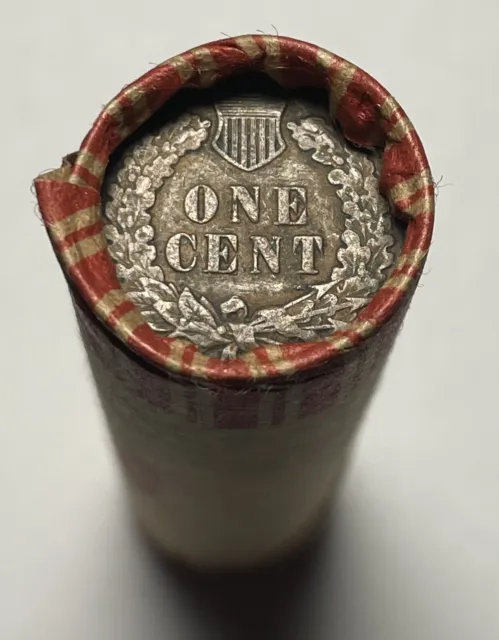 Wheat Penny Roll with Indian Head Cents on Both Ends Collector Lincoln Wheat 1c 2