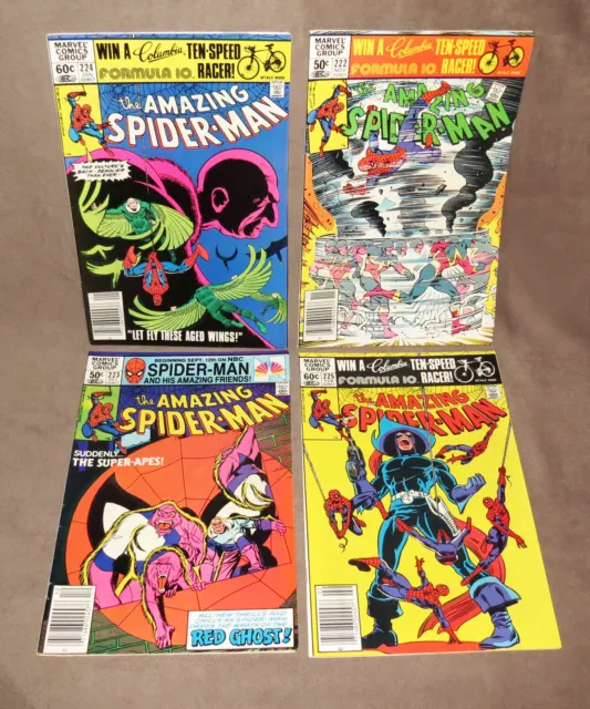 Marvel Amazing Spider-Man 1981 #222, 223, 224, 225, Nm Fea. Vulture, Foolkiller