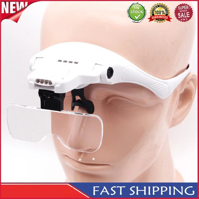 5 Detachable Lens Headband Magnifier Hands Free Magnifier for Reading Repair