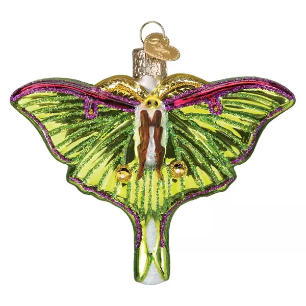 Old World Christmas LUNA MOTH (BL12665) Glass Ornament w/OWC Box