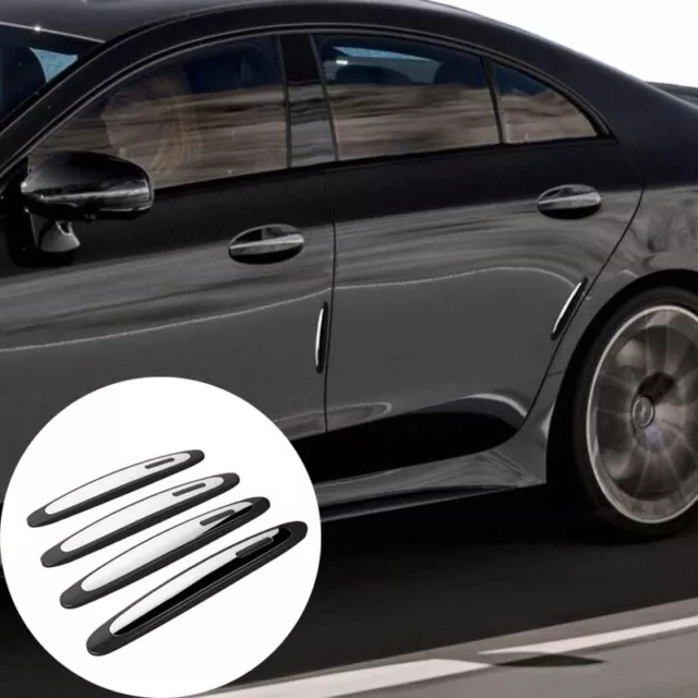 4pcs Black Car Door Edge Guard Bumper Anti-Scratch Protector Moulding Strip Tape
